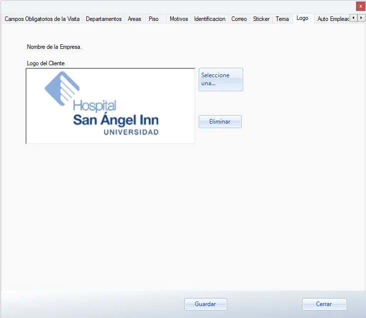 Carga de logotipo corporativo